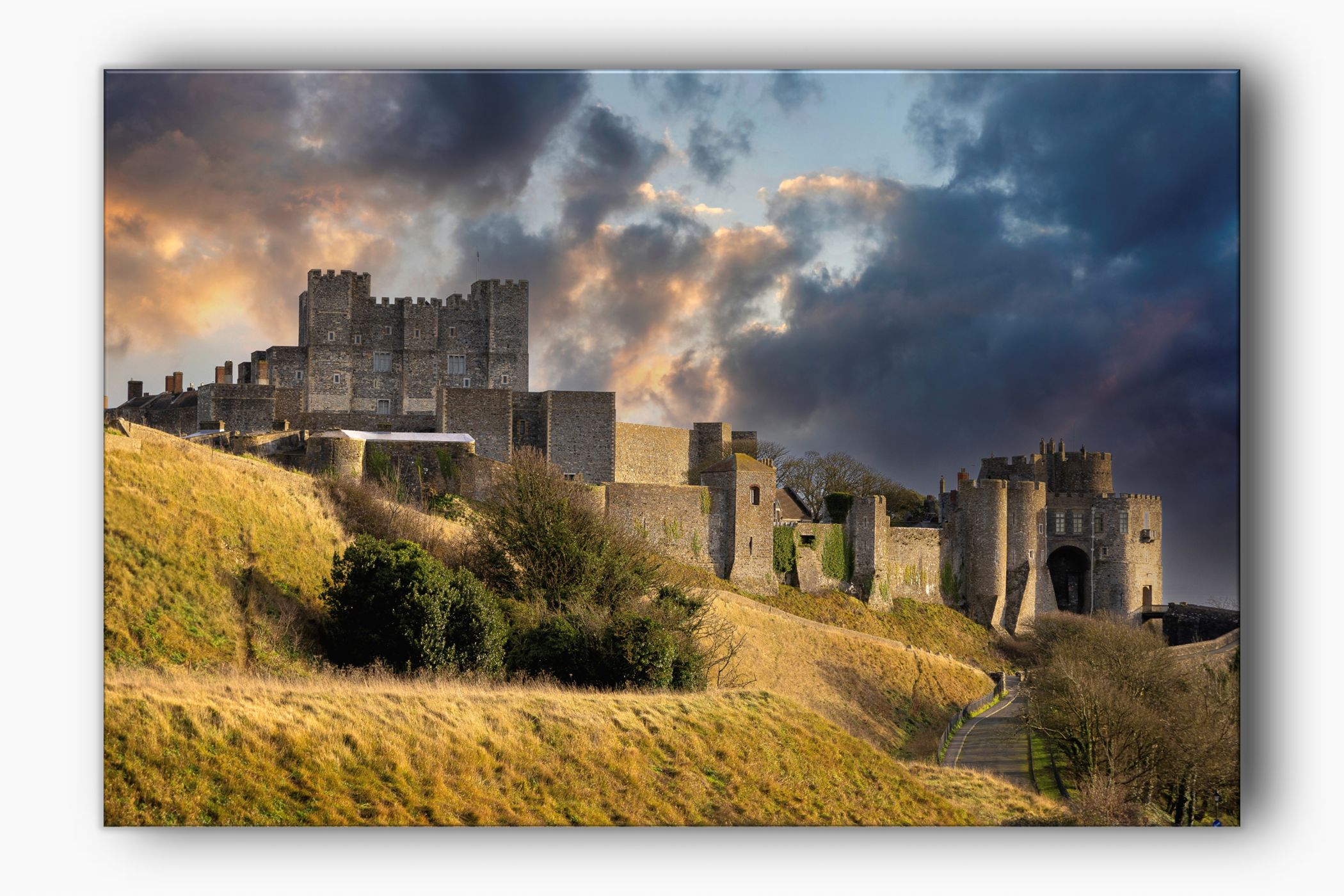 A moody photograph of Dover castle