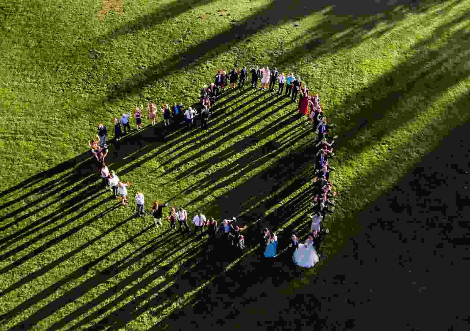 Professional drone wedding photography