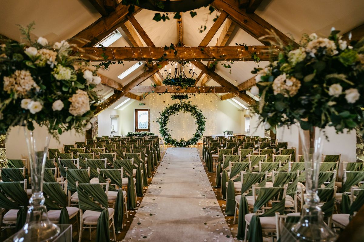 Wedding venue setup for the marriage