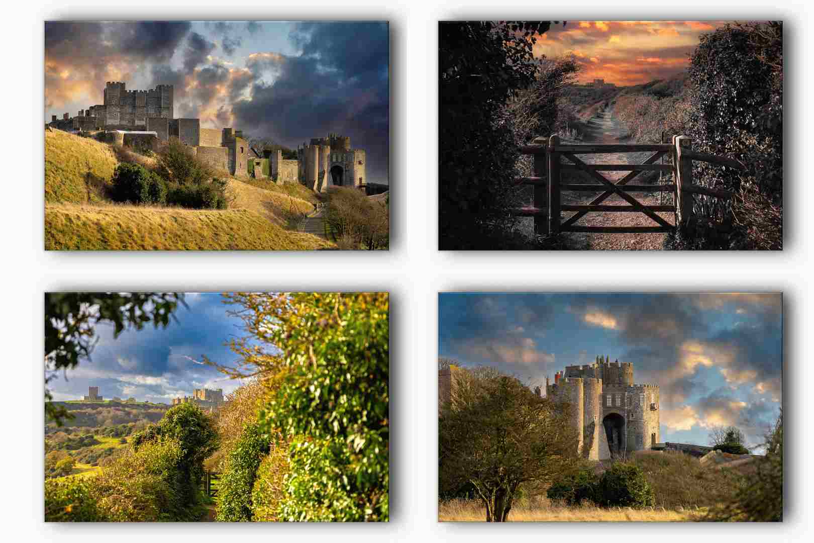A photo of Dover Castle with a moody sky